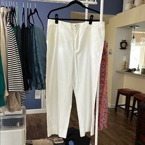 Women's White corduroy three quarter length